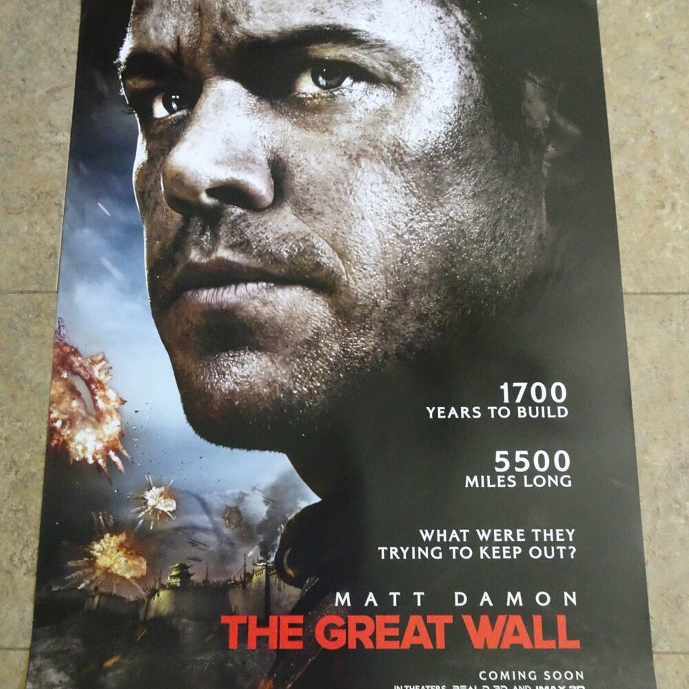 The Great Wall - Movie Poster with Matt Damon as William Garin